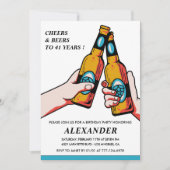 応援とビー素朴アーズメンブルー41歳 招待状 (正面)