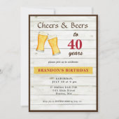 応援とビー素朴アー40歳の誕生日招待状 案内状 (正面)