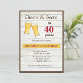 応援とビー素朴アー40歳の誕生日招待状 案内状 (スタンド正面)