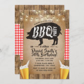 応援とビー素朴アBBQバースデーパーティー 招待状 (正面/裏面)