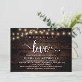 応援と愛、素朴ブライダルシャワーお祝い 招待状 (スタンド正面)