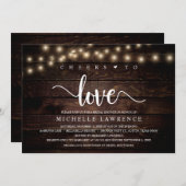 応援と愛、素朴ブライダルシャワーお祝い 招待状 (正面/裏面)