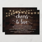 応援と愛、素朴ブライダルシャワーパーティー 招待状 (正面/裏面)