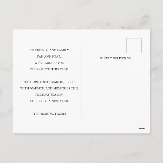 応援と正月休みの写真はがき シーズンポストカード (裏面)