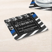 応援と退職警察官 スクエアペーパーコースター (アングル)