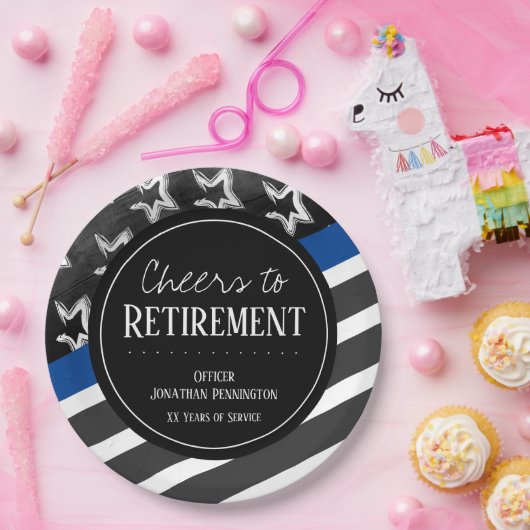 応援と退職警察官 ペーパープレート (パーティー)