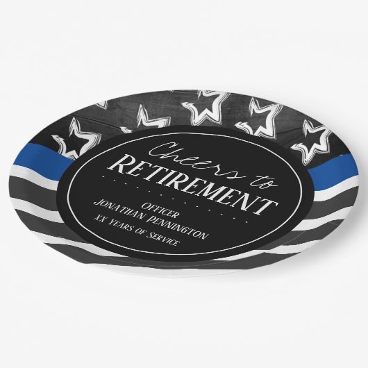 応援と退職警察官 ペーパープレート (アングル)