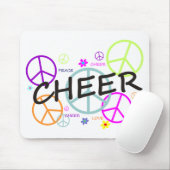 応援によって着色されるピースサイン マウスパッド (マウス)