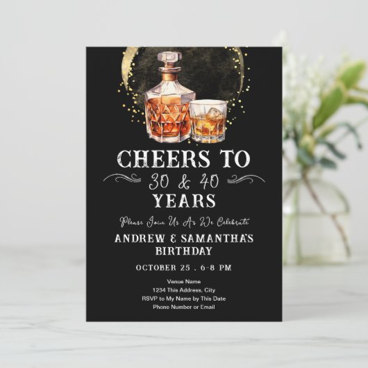 応援にウイスキーのダブル大人誕生日 招待状 (スタンド正面)