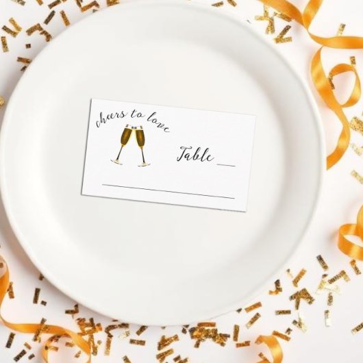 応援にシャンパングラスウェディングレセプション プレイスカード