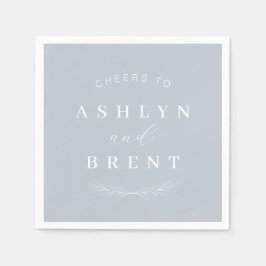 応援にダスティブルー結婚のカクテルナプキンス スタンダードカクテルナプキン