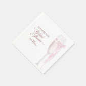 応援にワイングラスのボウタイブライダルシャワー スタンダードカクテルナプキン (角)