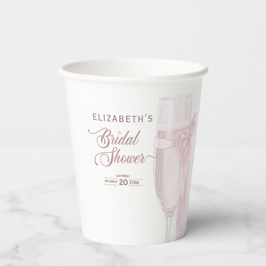 応援にワイングラスのボウタイブライダルシャワー 紙コップ (裏面)