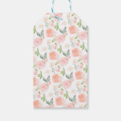 応援に小さな女の子ボウピンクの女の子ベビーシャワー ギフトタグ (裏面)