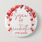 応援に愛するブライダルシャワー祖母の新郎 缶バッジ (正面)