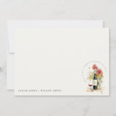 応援に愛するワインレッドイエローフローラ結婚 ノートカード (正面)