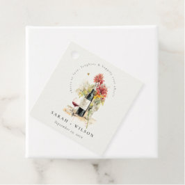 応援に愛するワインレッドイエローフローラ結婚 フェイバータグ