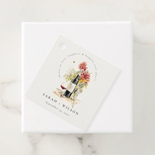 応援に愛するワインレッドイエローフローラ結婚 フェイバータグ (インサイチュ)