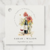 応援に愛するワインレッドイエローフローラ結婚 フェイバータグ (正面)