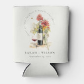 応援に愛するワインレッドイエローフローラ結婚 缶クーラー (正面)