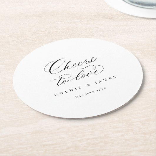 応援に愛コースターウェディングパーティードテーブルデコール ラウンドペーパーコースター (アングル)