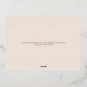 応援に愛赤面ピンクブライダルシャワーバラ金ゴールド 箔招待状 (裏面)