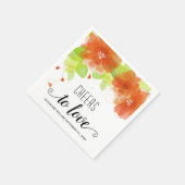 応援に愛、オレンジ色の花、フローラ スタンダードカクテルナプキン (角)