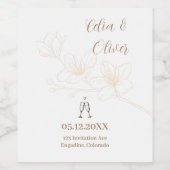 応援に愛！スクリプお洒落ト結婚の ワインラベル (シングルラベル)