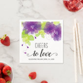 応援に愛、紫色の花、フローラ結婚の スタンダードカクテルナプキン (インサイチュ)