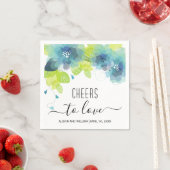 応援に愛、青い花、フローラ スタンダードカクテルナプキン (インサイチュ)