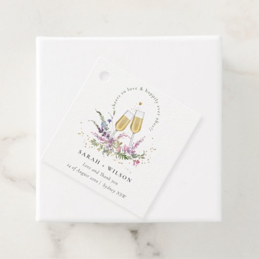 応援に金ゴールドワイングラスフローラ結婚 フェイバータグ (インサイチュ)