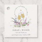 応援に金ゴールドワイングラスフローラ結婚 フェイバータグ (正面)