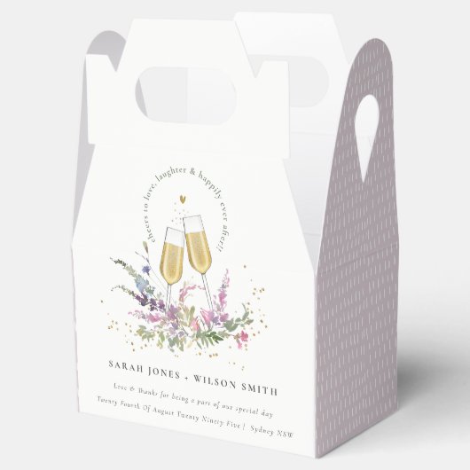 応援に金ゴールドワイングラスフローラ結婚 フェイバーボックス (オープン)