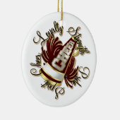 応援のあずき色および金ゴールドの質のオーナメント セラミックオーナメント (右)