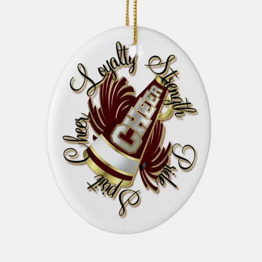 応援のあずき色および金ゴールドの質の1面オーナメント セラミックオーナメント (右)