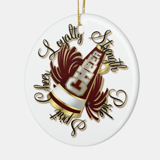 応援のあずき色および金ゴールドの質の1面オーナメント セラミックオーナメント (左)