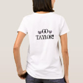 応援のお母さん及び個人化 Tシャツ (裏面)
