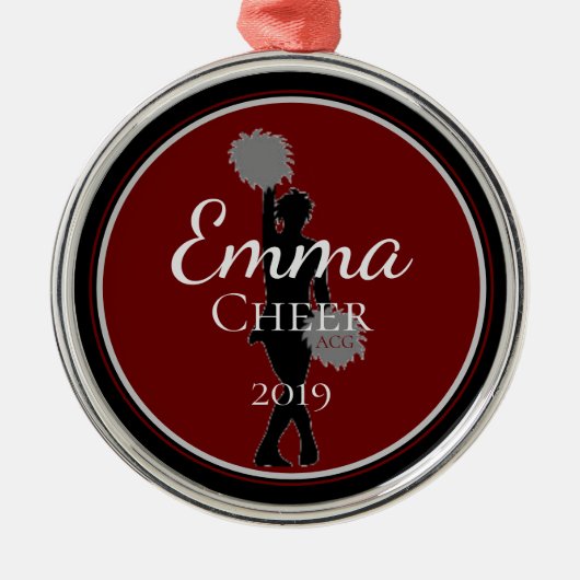 応援のオーナメントのチアリーダー メタルオーナメント (正面)