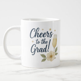 応援のグラッドステッカー – 白と黄色の花 ジャンボコーヒーマグカップ