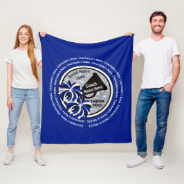 応援のコーチのための青くパーソナライズなギフト フリースブランケット