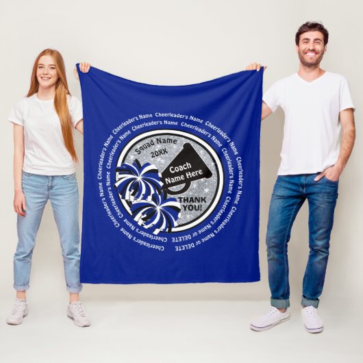 応援のコーチのための青くパーソナライズなギフト フリースブランケット (インサイチュ)