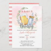 応援のコードガールAベビーがベビーシャワーを始める 招待状 (正面/裏面)