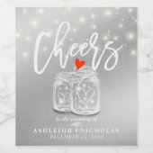 応援のシック結婚なメイソンのジャース文字列の光へ ワインラベル (シングルラベル)