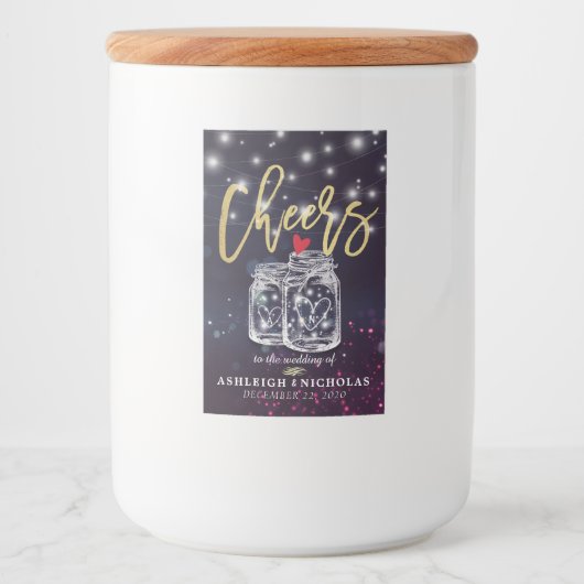 応援のシック結婚なメイソンのjar紫色のライト フードラベル (正面)