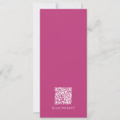 応援のトレンディー写真モダンピンクのスクリプト 招待状 (裏面)