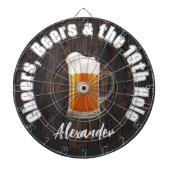 応援のビールと19ホールのゴルフボールウッド ダーツボード (正面)
