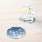 応援のブルーグレーの近代美術の洗浄紙のコースター ラウンドペーパーコースター (インサイチュ)