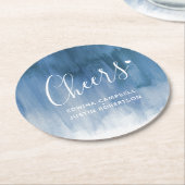 応援のブルーグレーの近代美術の洗浄紙のコースター ラウンドペーパーコースター (アングル)