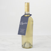 「応援のモダンな原稿の濃紺の結婚式 ボトルネックタグ (アングル)