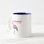 応援のリタイアダッパーフラミンゴボウタイシガー ツートーンマグカップ (正面左)